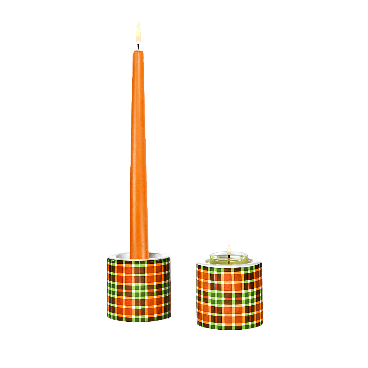 Autumn Tartan Candle Holder, Set of 2 - PartyLite US