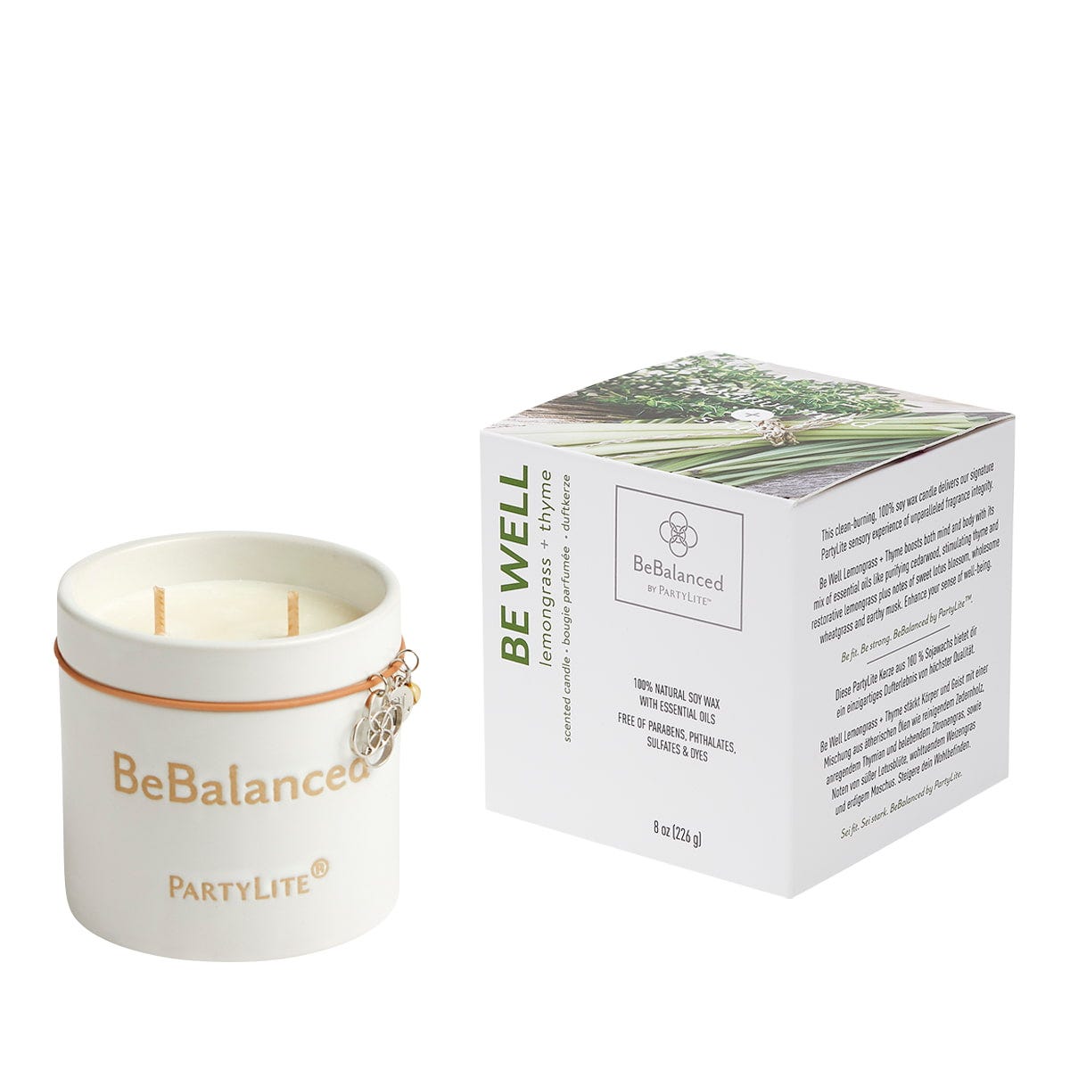 Be Well Lemongrass + Thyme Jar Candle - PartyLite US