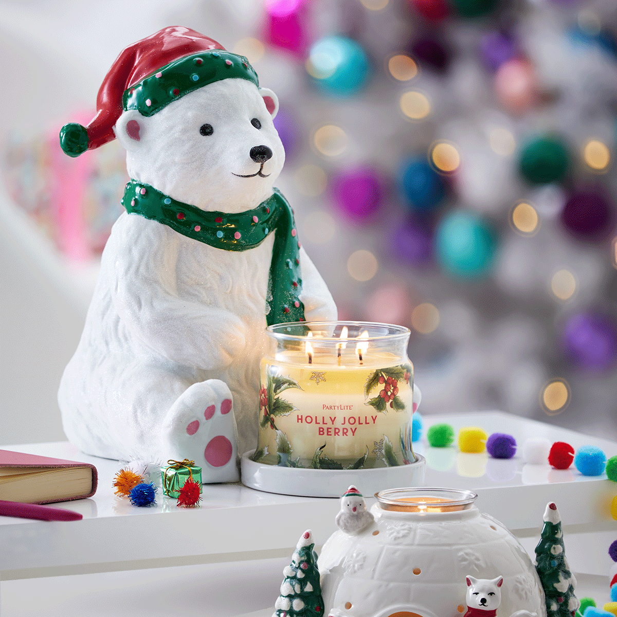 Beary Merry Jar Candle Holder - PartyLite US