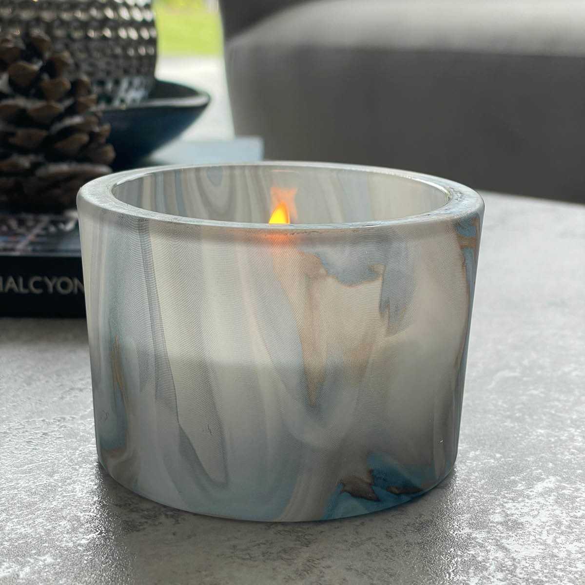 Blue Whirl Large Tealight Holder - PartyLite US