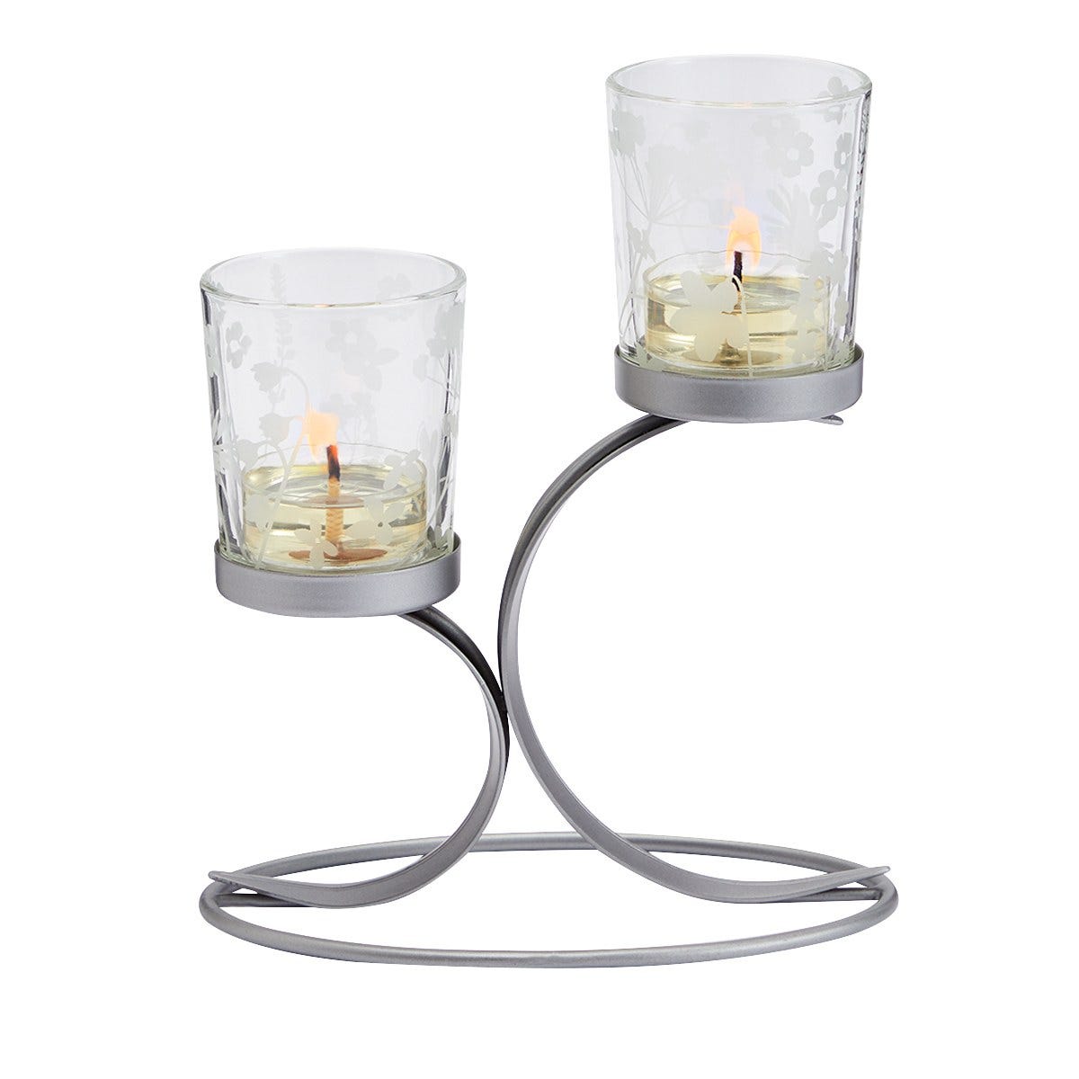 Partylite Candle Holder Metal Stand with glass & partial deals candle