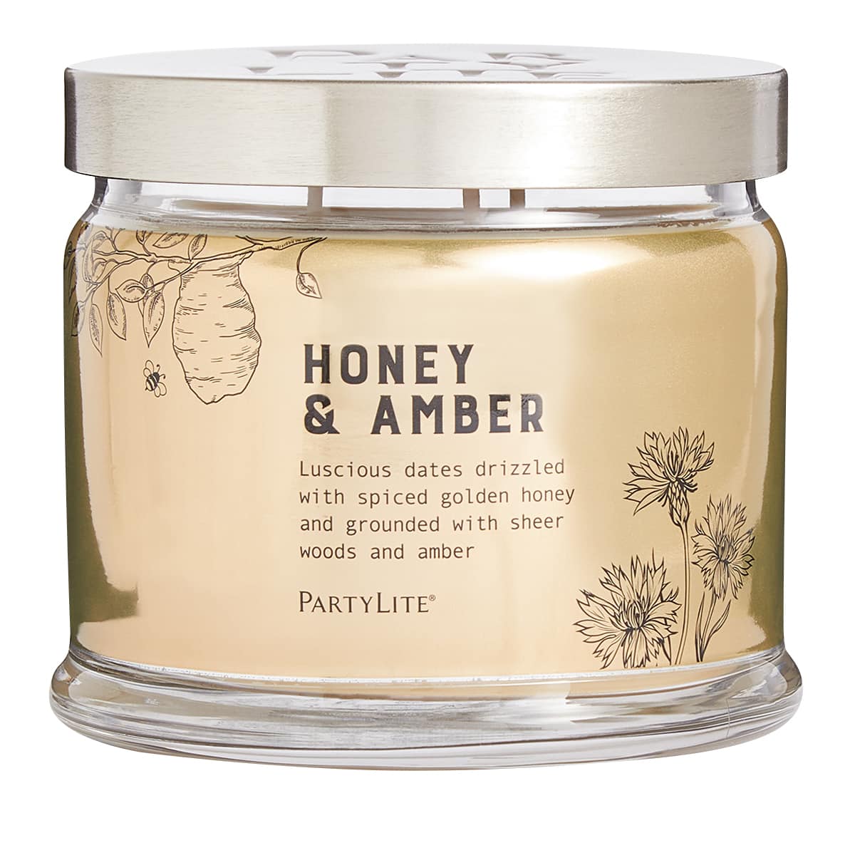 Honey & Amber 3-Wick Jar Candle - PartyLite US
