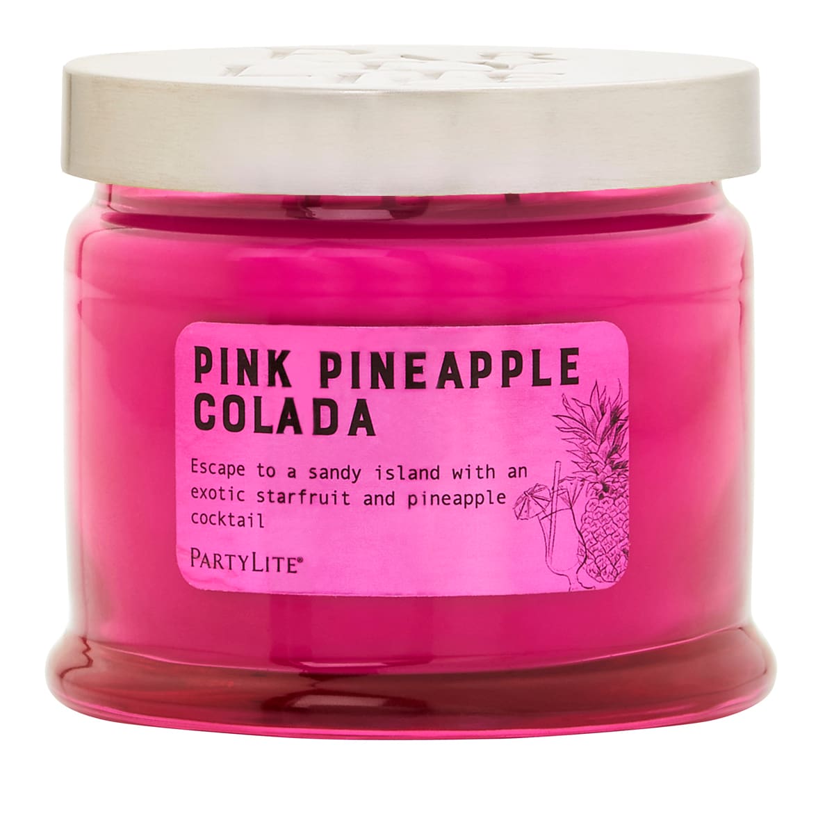 Pink Pineapple Colada 3 Wick Jar Candle - PartyLite US