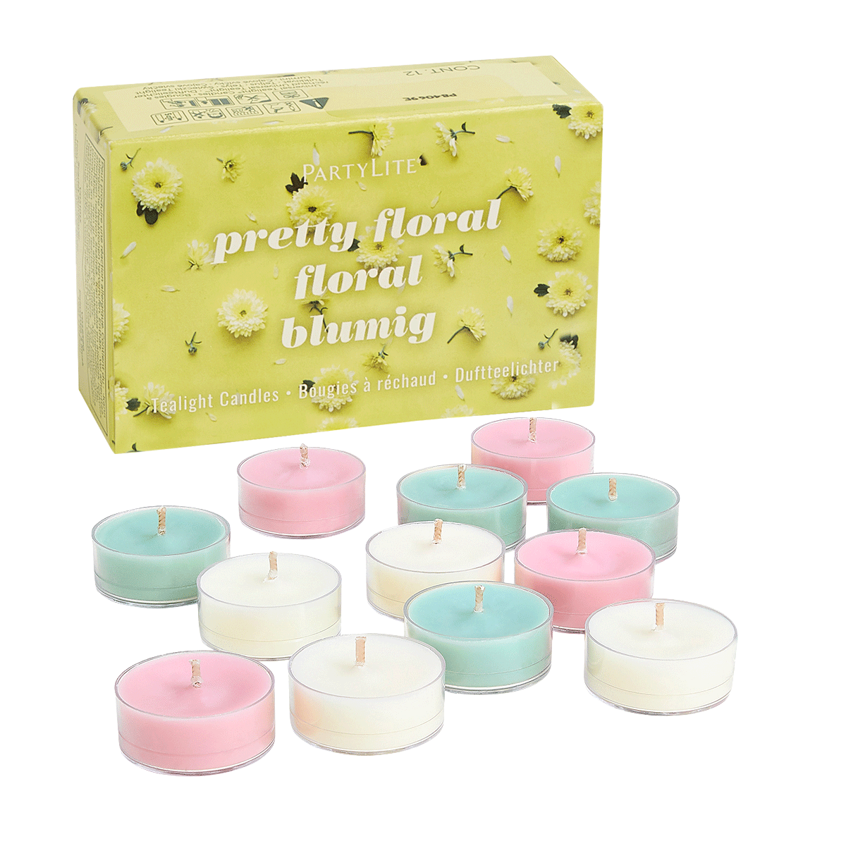 Pretty Floral 12-piece Tealight Sampler Candles - PartyLite US