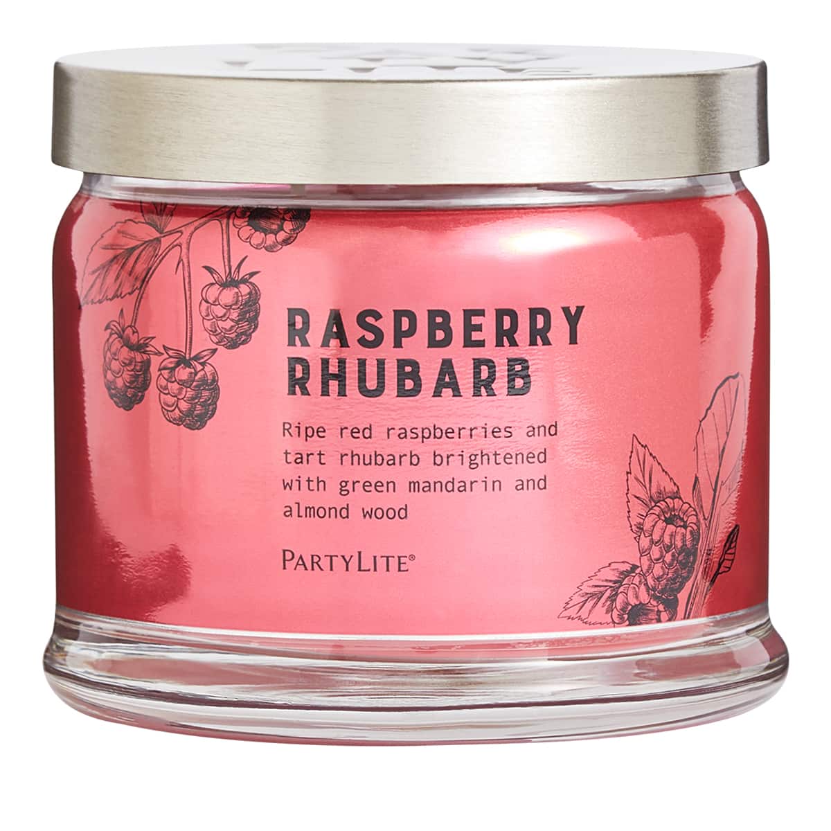 Raspberry Rhubarb 3-Wick Jar Candle - PartyLite US