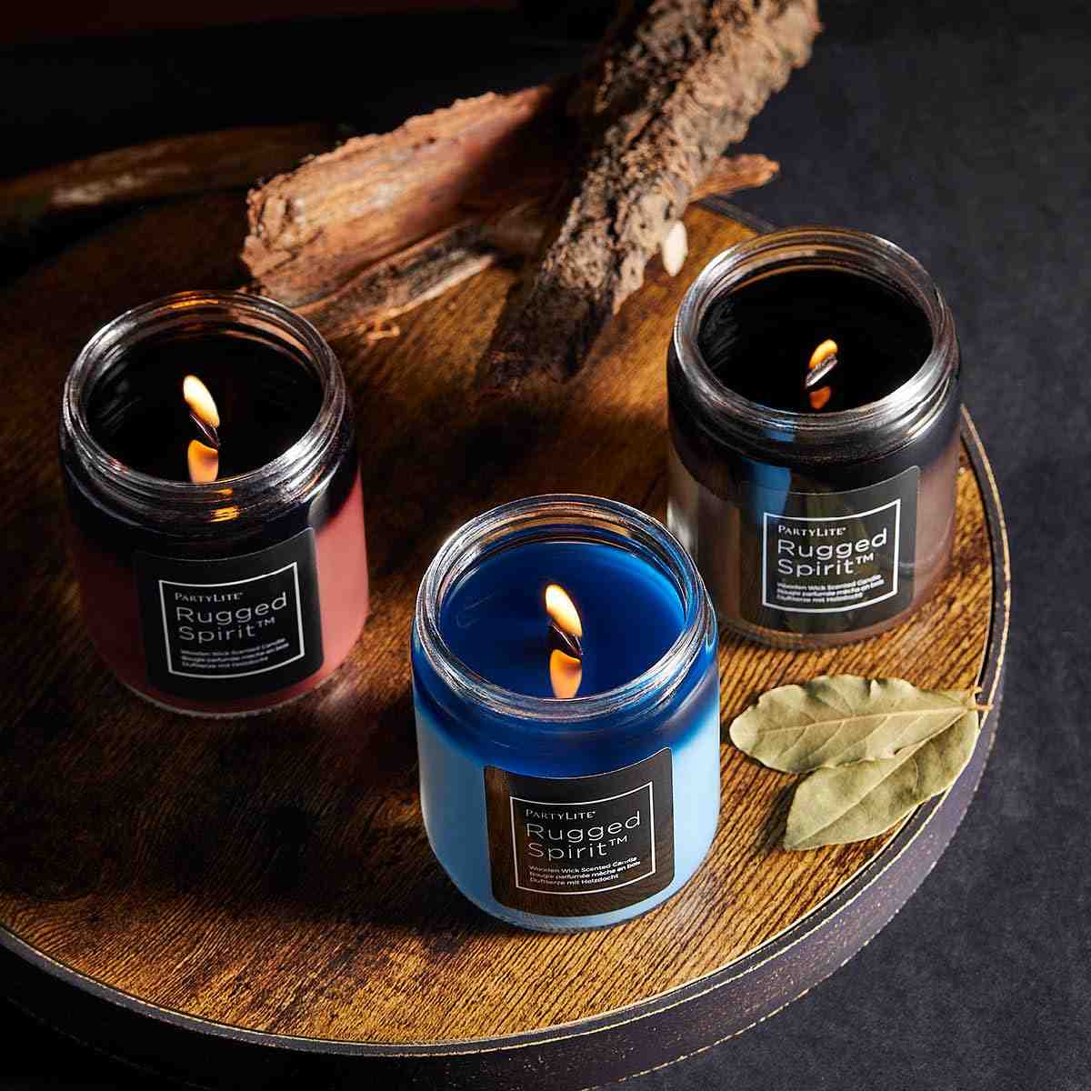Rugged Spirit™ Wooden Wick Jar Candle – Sea Salt & Sage - PartyLite US