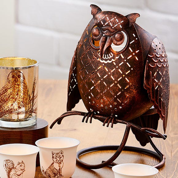Rustic Owl Jar Candle Holder - PartyLite US