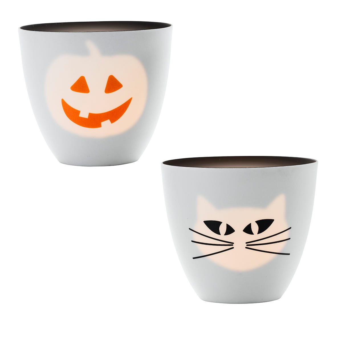 Spooky Shadow Faces Porcelain Tealight Candle Holder, Set of 2 - PartyLite US