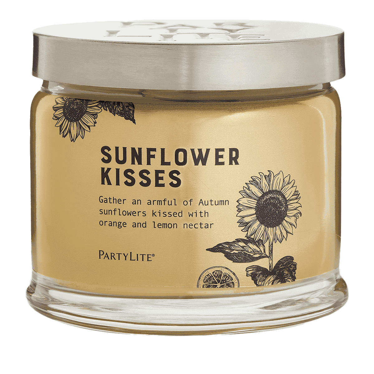 Sunflower Kisses 3-Wick Jar Candle - PartyLite US