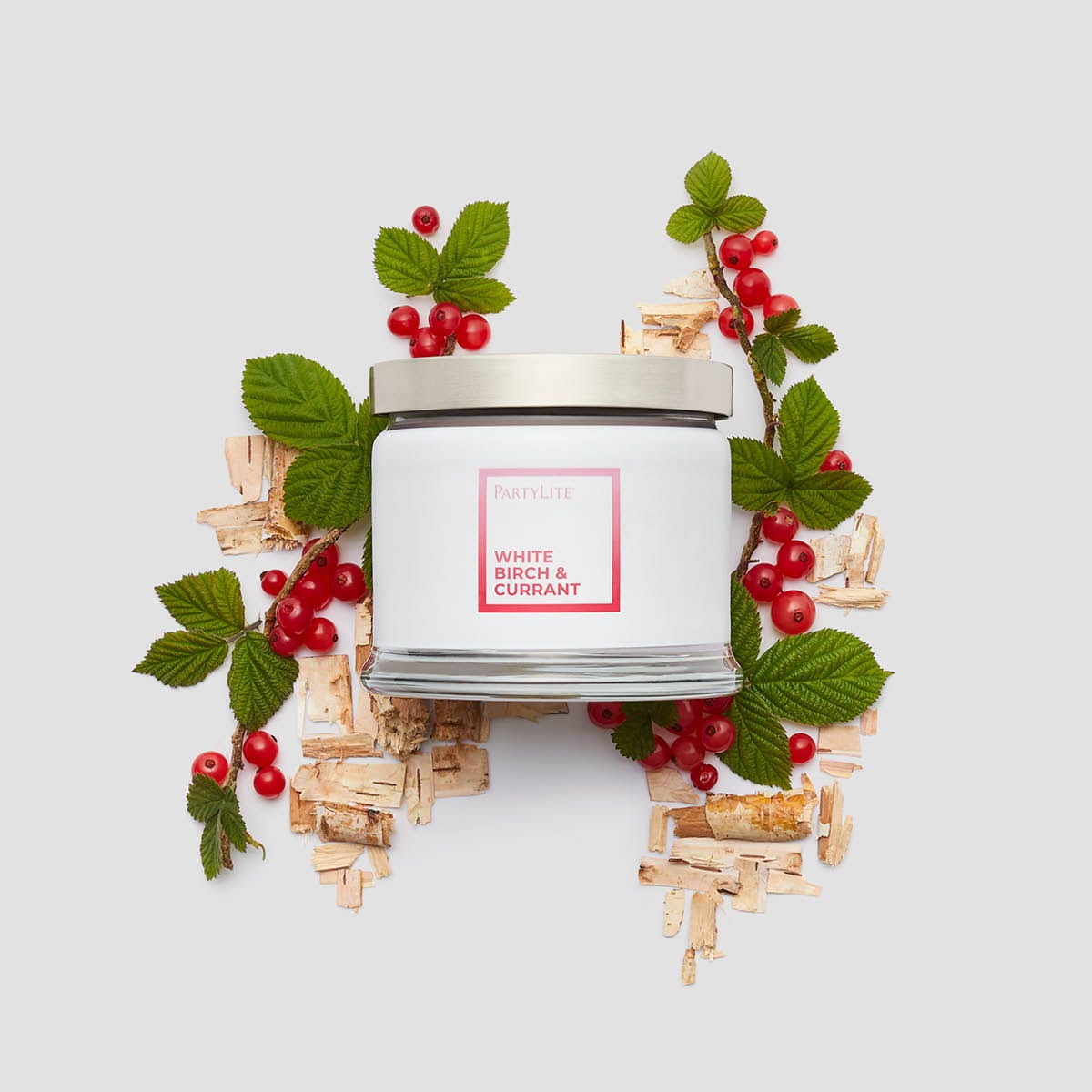 White Birch & Currant 3-Wick Jar Candle - PartyLite US