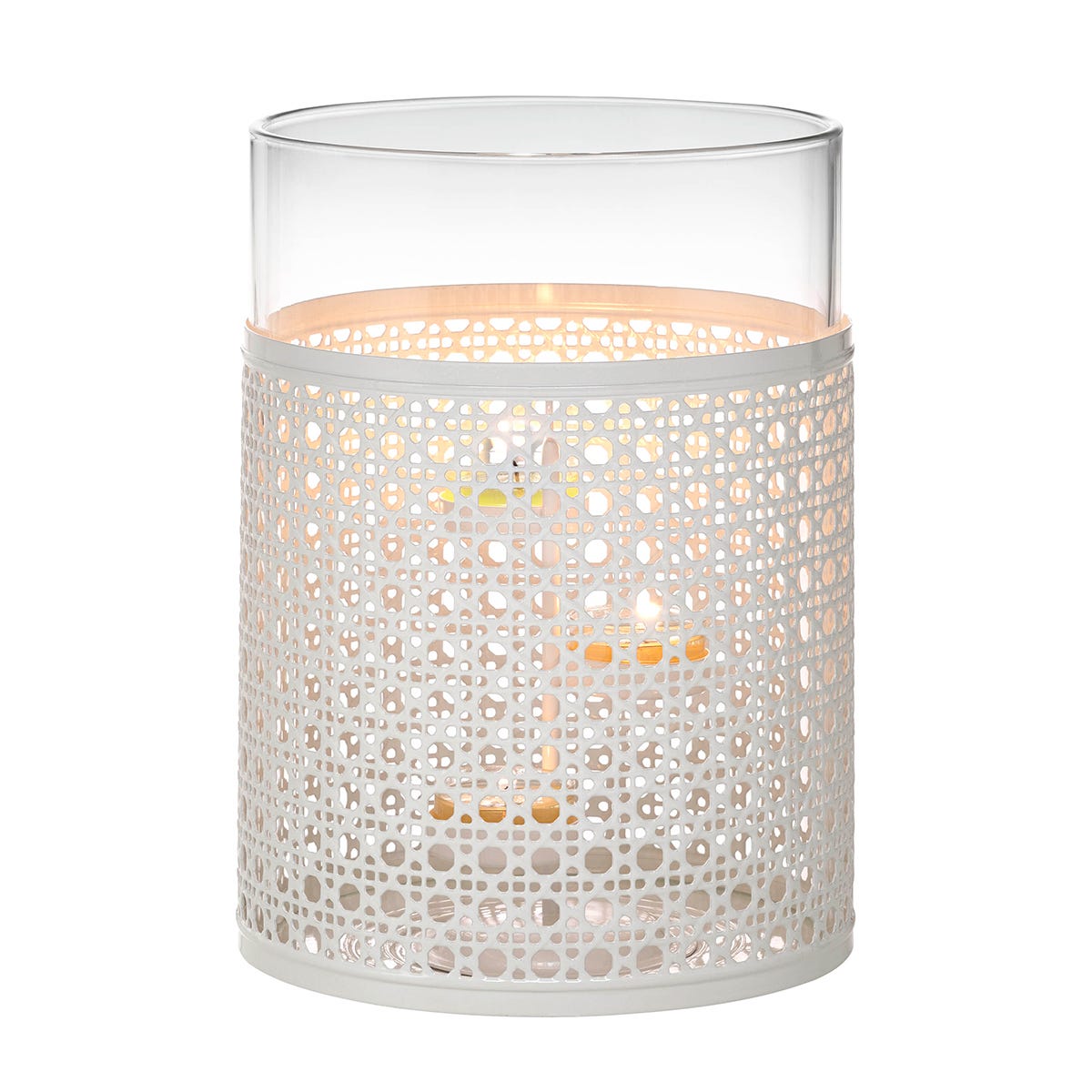 White Pierced Hurricane Candle Holder - PartyLite US
